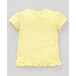Pine Kids Half Sleeves Biowashed Tee Sunflower Print - Yellow