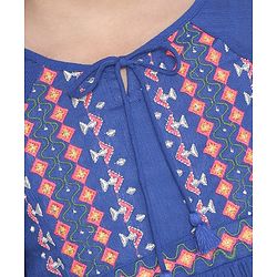 Pine Kids Full Sleeves Biowash Embroidered Top - Royal Blue