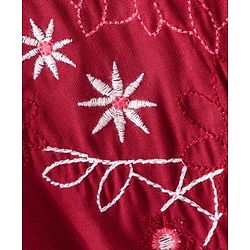 Pine Kids Full Sleeves Embroidery Top - Maroon