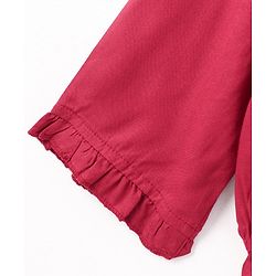 Pine Kids Full Sleeves Embroidery Top - Maroon
