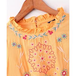 Pine Kids Full Sleeves Embroidery Top - Yellow