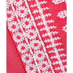 Pine Kids Half Sleeves Premium Embroidery Top - PInk