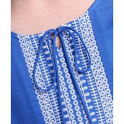 Pine Kids Half Sleeves Premium Embrioderied Top - Blue