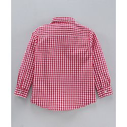 Pine Kids Full Sleeves Checks Shirt With Inner Tee - Red