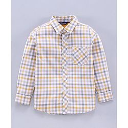 Pine Kids Full Sleeves Oxford Checks Shirt - White