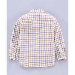 Pine Kids Full Sleeves Oxford Checks Shirt - White