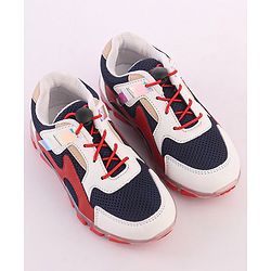 Pine Kids Sports Shoes with LED Lights - White Red