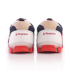 Pine Kids Sports Shoes with LED Lights - White Red