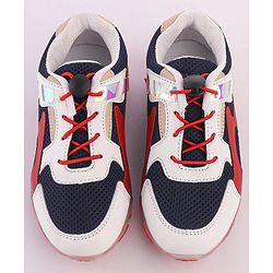 Pine Kids Sports Shoes with LED Lights - White Red