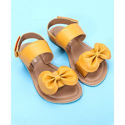 Pine Kids Sandals Bow Applique - Mustard Yellow