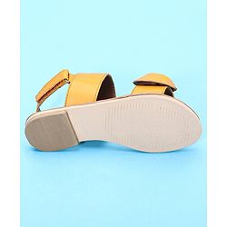 Pine Kids Sandals Bow Applique - Mustard Yellow