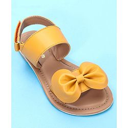 Pine Kids Sandals Bow Applique - Mustard Yellow