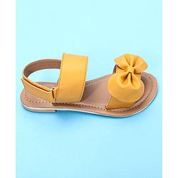 Pine Kids Sandals Bow Applique - Mustard Yellow