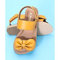 Pine Kids Sandals Bow Applique - Mustard Yellow