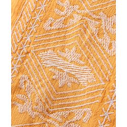 Pine Kids Short Sleeves Frock Embroidered  - Yellow