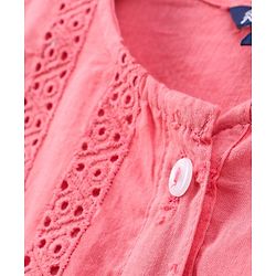 Pine Kids Full Sleeves Schiffli Top - Rose Pink