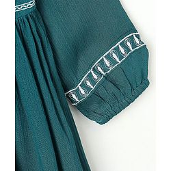 Pine Kids 3/4th Sleeves Frock Geometric Frock - Teal