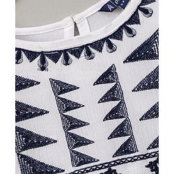 Pine Kids Full Sleeves Dress Embroidered - Snow White