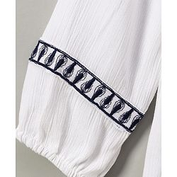 Pine Kids Full Sleeves Dress Embroidered - Snow White