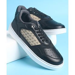 Pine Kids Slip On Casual Shoes Logo Design - Black