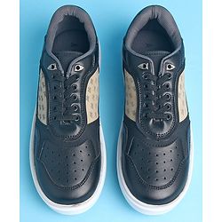 Pine Kids Slip On Casual Shoes Logo Design - Black