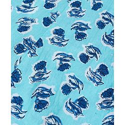Pine Kids Full Sleeve Ethnic Solid Dress with Floral Printed Cape and Mask - Blue