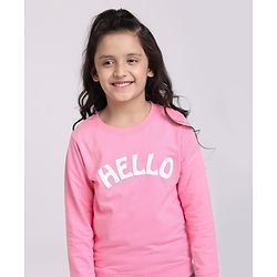 Pine Kids Full Sleeves Bio Washed Sweatshirt Text Graphic Pack of 2 - Pink & Blue