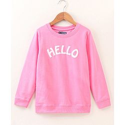 Pine Kids Full Sleeves Bio Washed Sweatshirt Text Graphic Pack of 2 - Pink & Blue
