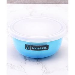 Pine Kids Non Spill Bowls with Spoon Pack of 2 - Blue Pink