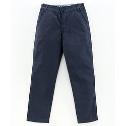 Pine Kids Cotton Lycra Full Length Chino Pant - Navy Blue