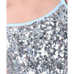 Pine Kids Singlet Tiered Party Dress with Sequin & Foil Print Detailing - Sky Blue