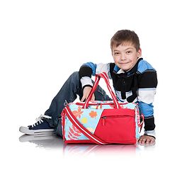 Pine Kids Duffle Bag with Shoe Compartment for 1 Day Trip  - Blue