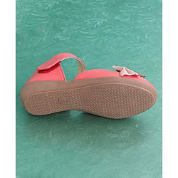 Pine Kids Party Wear Belly Shoes Bow Appliques - Pink
