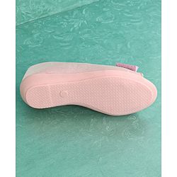 Pine Kids Party Wear Belly Shoes Bow Appliques - Red