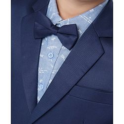 Pine Kids Full Sleeves 3 Piece Party Suit Solid - Blue