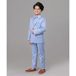 Pine Kids Full Sleeves 3 Piece Party Suit Solid - Navy Blue
