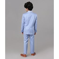 Pine Kids Full Sleeves 3 Piece Party Suit Solid - Navy Blue
