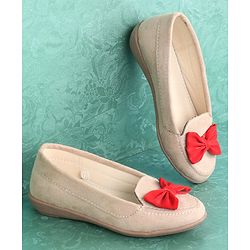 Pine Kids Bellies & Peep Toes Bow Applique - Cream