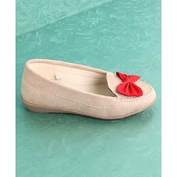 Pine Kids Bellies & Peep Toes Bow Applique - Cream
