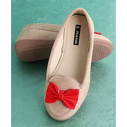 Pine Kids Bellies & Peep Toes Bow Applique - Cream